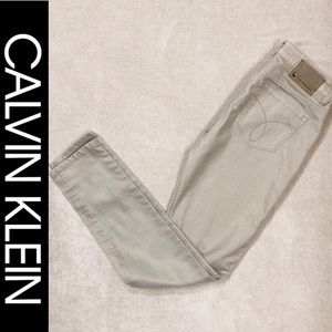Calvin Klein Metallic Beige Tan Skinny Jeans Sz 27